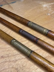 Antique 3 Piece Wood Wooden Rifle Shotgun Gun Barrel Cleaning Rod Lot of 3