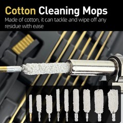 Rifle Gun Cleaning Kit with Brass Rods Nylon Brushes and Jags Tool Set