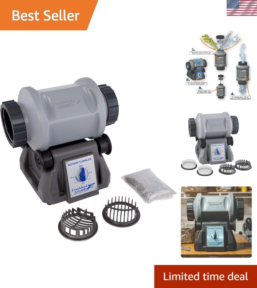 Heavy-Duty 7L Rotary Tumbler with Low Noise and Timer – Perfect for Reloading