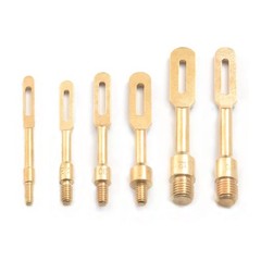 6 Pack Solid Brass Slotted Tip Jag Patch Holder for Rifle/Handgun/Pistol