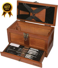 25-Piece Universal Wood Gun Cleaning Tool Chest, compatible with .22 caliber and