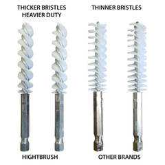 Hightbrush Nylon, Stainless Steel and Brass Brush 2″BL 4″OL, 6-38mm dia for Guns