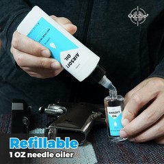 Airsoft Oil 4 Oz & 1 Oz Needle Oiler 100% Silicone Air Gun Oil, Multi-Purpose