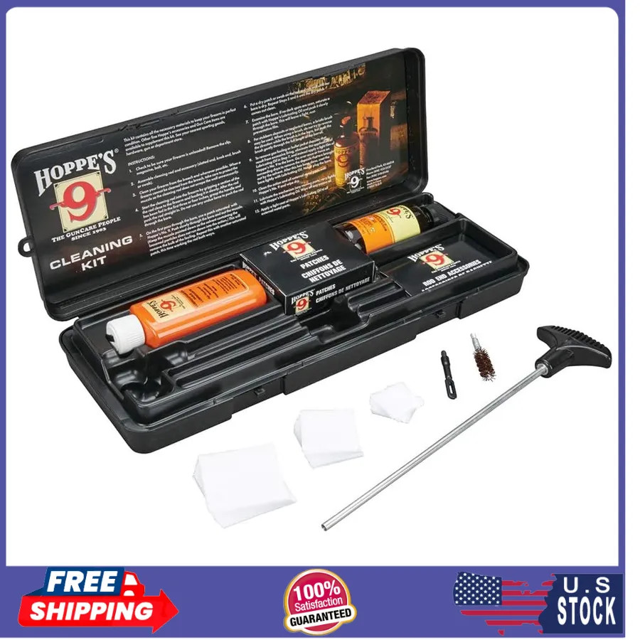 Hoppe’s No. 9 Cleaning Kit for .38 .357 Caliber and 9mm Pistol with Aluminum Rod