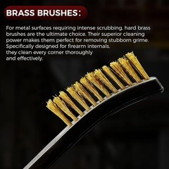 Brass Double Ended Gun Cleaning Brushes Set 12 Piece Brass Bristle Gun