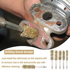 10 Pack Bore Brush for Drill, Brass Bore Brush Drill, Stainless Steel Bore Clean