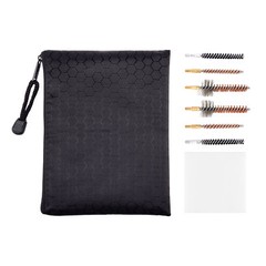 .22 Cal Rifle Phosphor Bristle Bronze Nylon Bore Chamber Brush Kit 50 x Patches