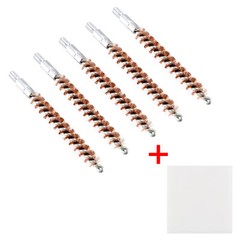 5Pcs Bronze Bristle Bore Cleaning Brush .260 Cal 8×32 Thread with 50 Patches