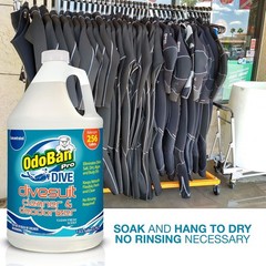OdoBan Dive No-Rinse Wetsuit Cleaner Concentrate, Set of 3, 1 Gallon and 2-Pack