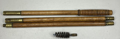 Vintage Wood & Brass 3 Piece Shotgun Cleaning Rod With Brush Tip