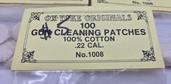 500 (5 Pk Of 100) Ox-Yoke Originals Gun Cleaning Patches .22 Cal. #1008. NOS
