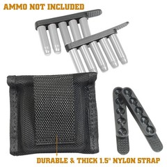 SdTacDuGe Molded Speed Strips Pouch with Pack of 4 5Cal38-357, Black Nylon