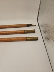 Vintage 3 pc Wood Wooden Rifle Shotgun Gun Barrel Cleaning Rod w/ Brass Jag Tip