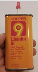 HOPPE’S No 9 LUBRICATING OIL OILER TIN 1/2 FULL APPROXIMATELY 1.5 FLUID OUNCES