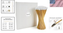 Bamboo Handle Cotton Swabs – 200 PCS 6-Inch for Gun, Arts & Electronics Cleaning
