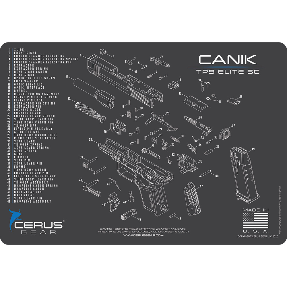 For CANIK® TP9 ELITE SC PRO MAT Handgun Gun Cleaning Mat Cerus Gear