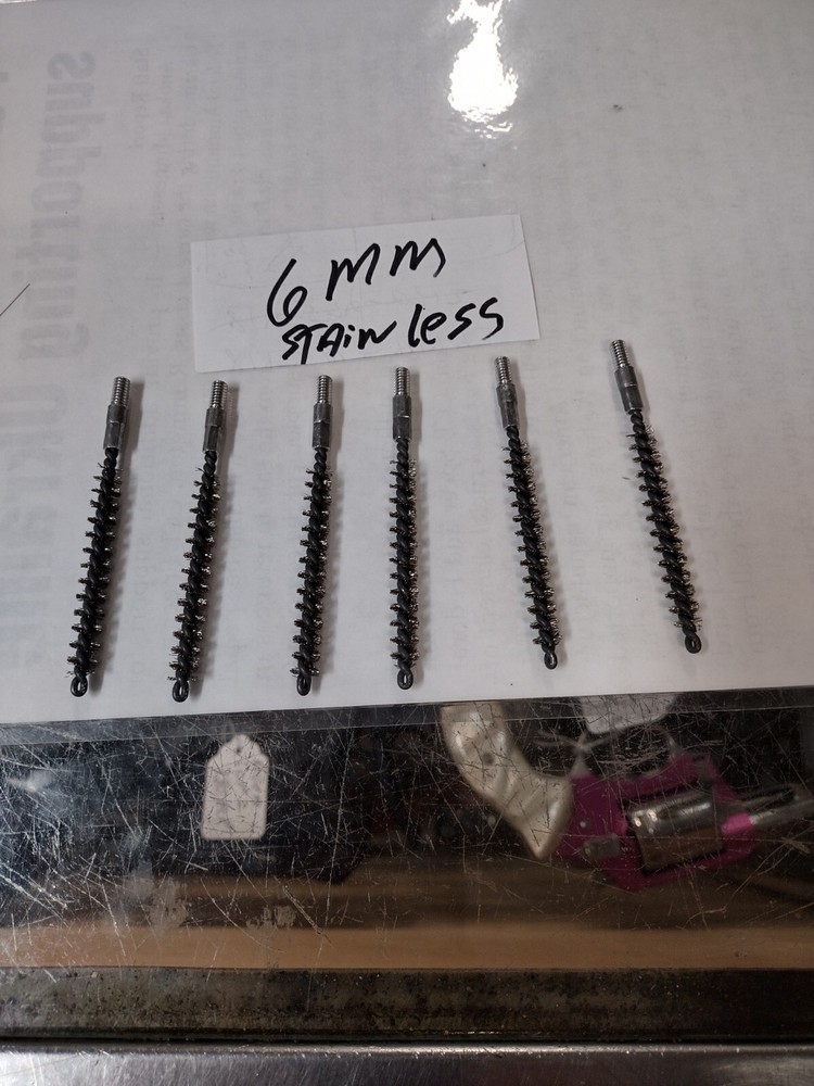 6 Pcs 6mm RMC STAINLESS STEEL Bristle Bore Cleaning Brush