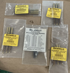 NEW Brownell’s Bronze Bore Brushes LOT of FIVE PACK ASSORTED CALIBER