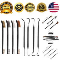 Gun Cleaning Tools Kit Universal Cleaner Set 8 Piece Brass Steel Nylon Brushes