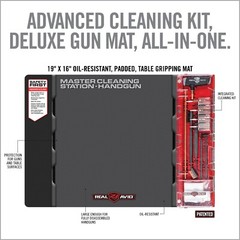 Real Avid Handgun Cleaning Station | With Gun Mat, Rods, Jags, Brushes, Patches