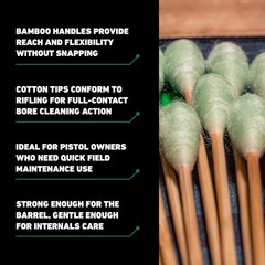 Field & Range Bore Stix | Pre-Saturated Gun Cleaning Cotton Swabs | Caliber S…