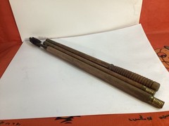 Antique 10-12 gauge shotgun cleaning rod wood wire brush 3-4 piece