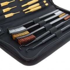 ASR Outdoor Gun Cleaning Kit Brass Punches Brushes Canvas Pouch 14 Piece Set
