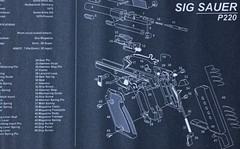 Gun Cleaning Mat Sig Sauer P220 Breakdown Schematics Parts Diagram Mouse Pad