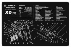 TekMat Springfield Armory XDm Gun Cleaning Mat 17×11 & 1/8″ Thick – Blk