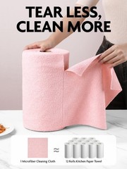 Fantasticlean Microfiber Cleaning Cloth Roll -75 Pack Tear Away Microfiber
