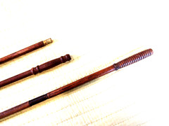 EARLY OAK SHOTGUN CLEANING RODS,COPPER BRUSH ,2 WOOL SWABS,INTERCHAGEABLE