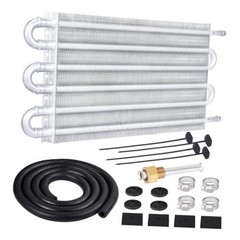 5/16″ Transmission Oil Cooler Tube and Fin Cooler Kit Universal 6 Pass Silver