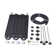 Universal 5/16″ Transmission Oil Cooler, 6 Pass Tube and Fin 6 Pass Black