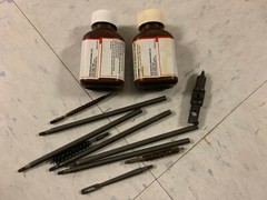 Rifel Gun Muzzle Cleaning Rod w/ Attachments Birchwood Casey Wax & Stock Sheen