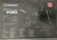 Tekmat Armorers Bench Mat 11”x17” Sigarms P320 Black: 17-SIGP320