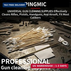 PINGMIC Gun Cleaning Supplies Set in Storage Box – Gun Cleaning Patches and Long
