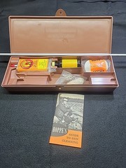 Vintage Hoppes Gun Cleaning Kit-Brown Plastic Case for Rifle Shotgun Please Read
