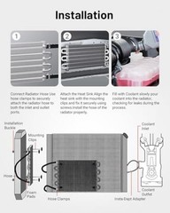 5/16″ Transmission Oil Cooler Tube and Fin Cooler Kit Universal 8 Pass Silver