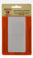 Hoppe’s 1204 Cotton Gun Cleaning Patches For .38-.45 Cal & .410-20 Ga (40 Pack)