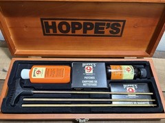 Hoppe’s .22 Cal Gun Cleaning Kit w/ Wooden Case, Oil, Bore Cleaner, Patches