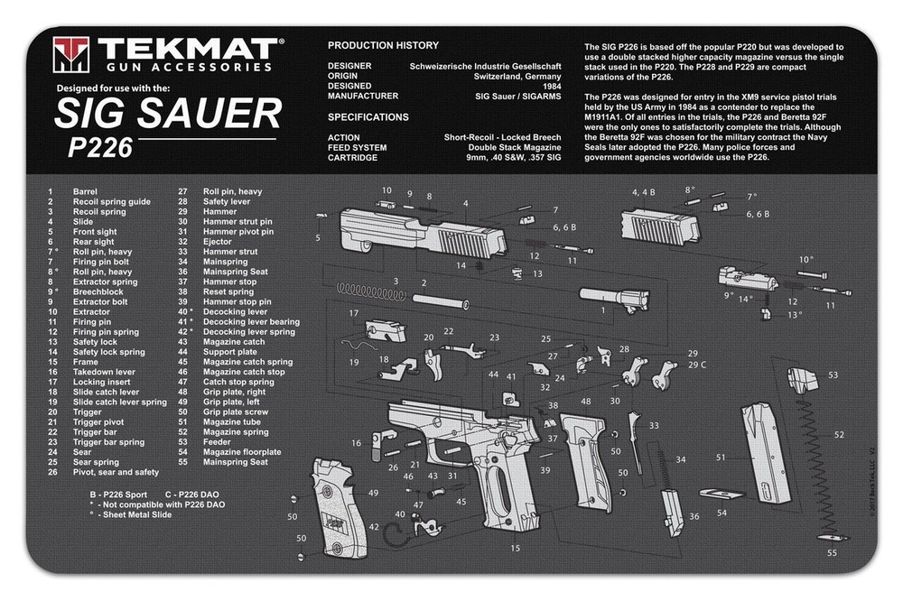 TekMat Handgun Cleaning Mat P226