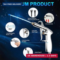 2 Nozzles Air Cleaning Gun, Dry Cleaning Gun Quickly Blasts Dust, Dirt and Grime