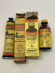 Vintage Lot of 5 Outers Gunslick Patches Grease Solvent And 445 Gun Oil