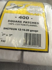 The Professionals Choice 400 Cotton Flannel Bore Patches 3×3 in 12/16/20 Gauge
