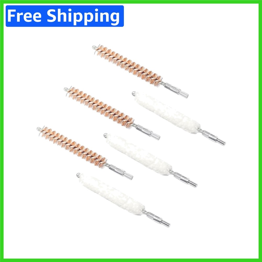 All-in-One 6 Pack Bore Brush & Cotton Swab Kit for Multiple Calibers Cleaning