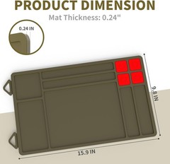 ” Pistol Gun Cleaning Mat, Thick Pad with Magnetic OD Green”