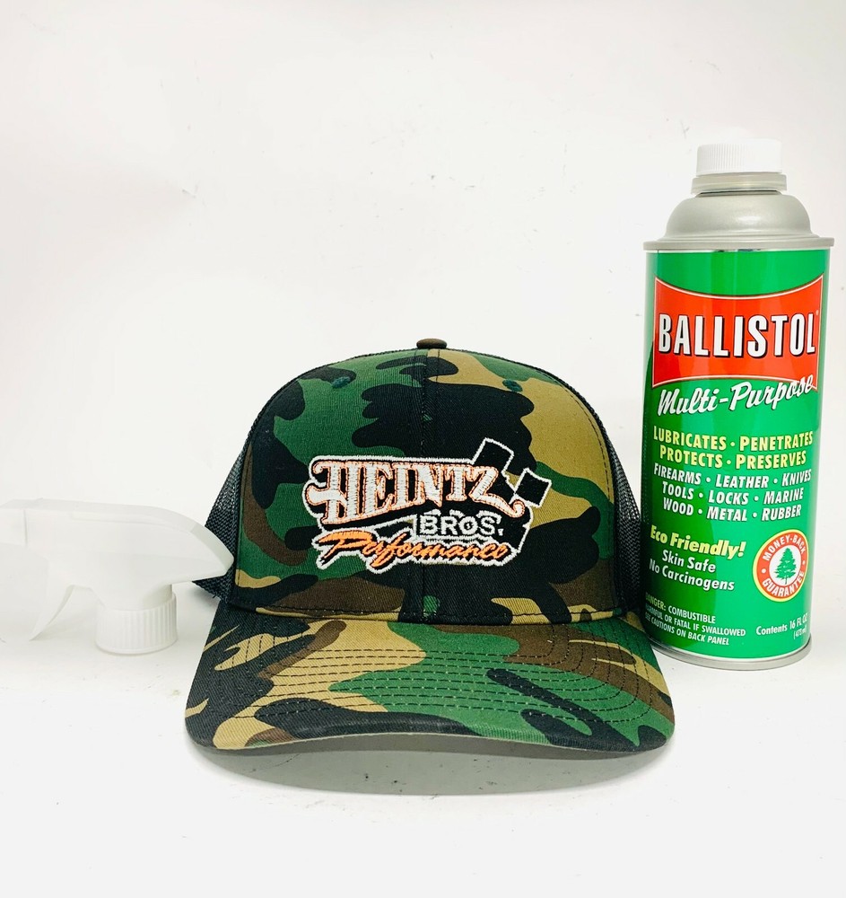 Ballistol MultiPurpose Lubricant Cleaner -16 oz w sprayer and Heintz Camo Hat