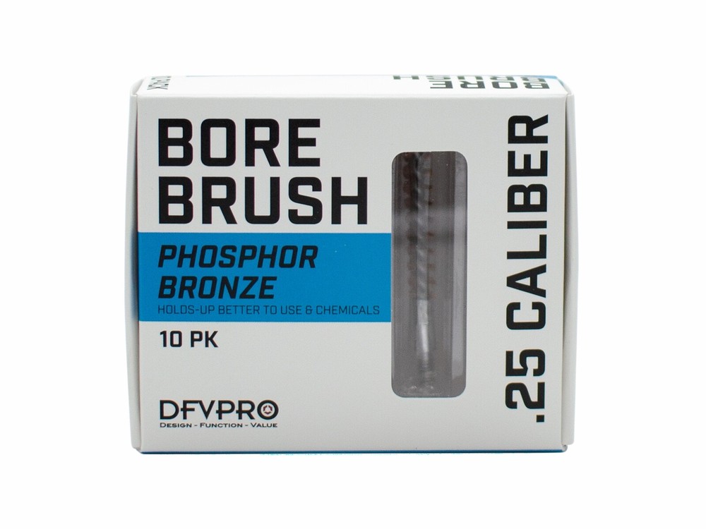 10 Pack- .25 Cal Phosphor Bronze Bore Brushes for Gun Cleaning and Maintenance