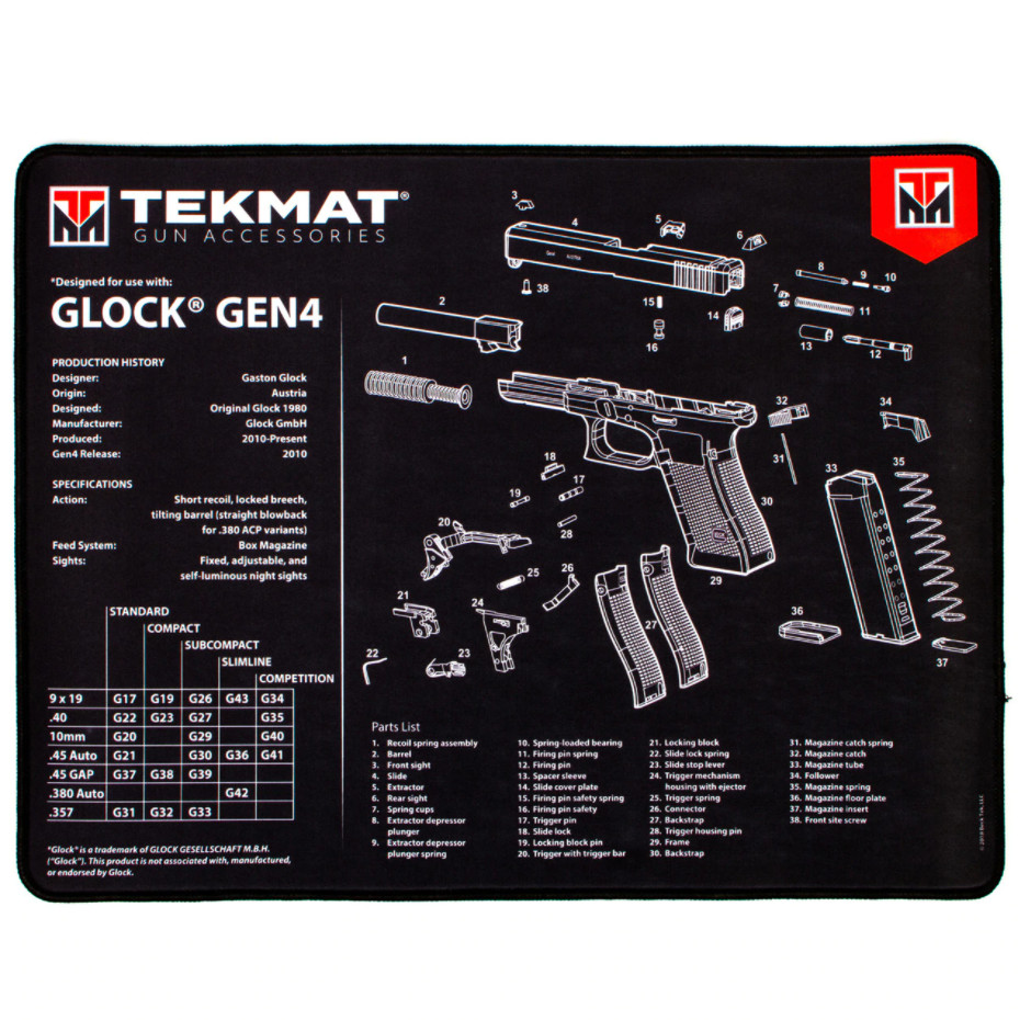 TekMat Ultra Premium Handgun Cleaning Mat Glock G4