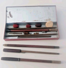 Vintage Montgomery Ward Western Field Cleaning Kit Red Metal 13 x 4 1/4 x 1 1/2″